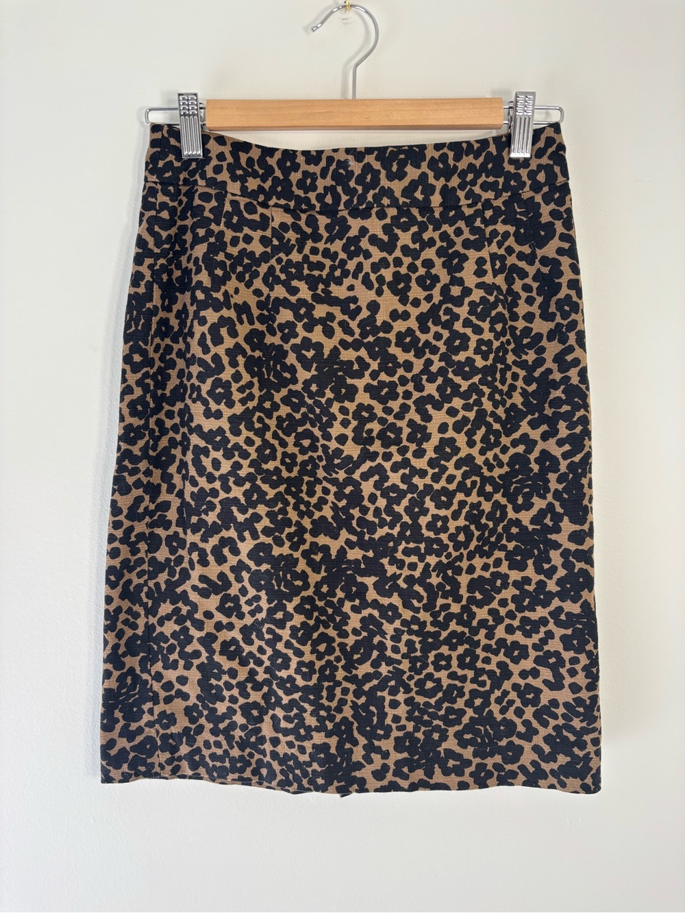 Banana Republic Black and Brown Leopard-Print Pencil Skirt